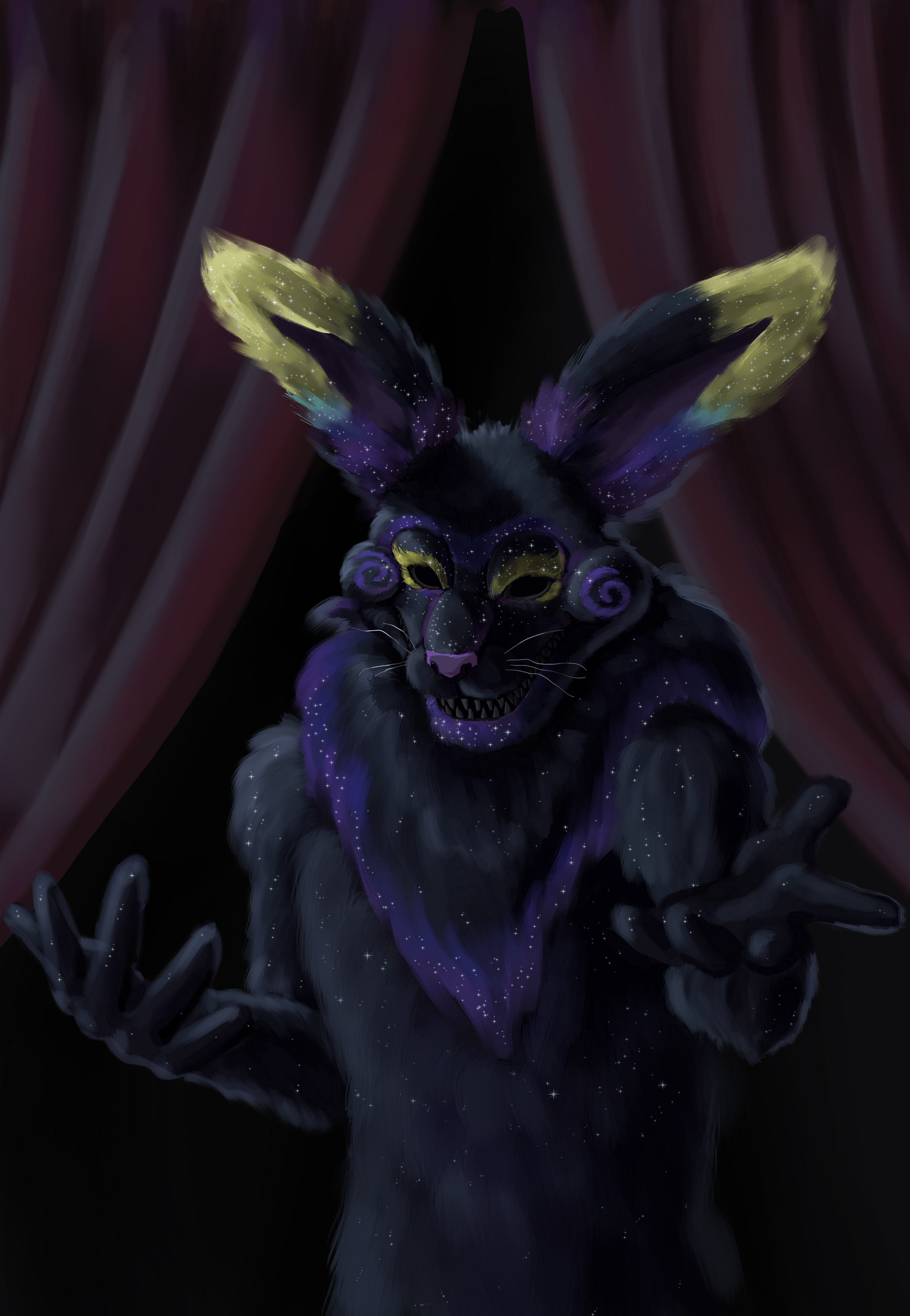 Майкл Радоу. Иллюстрация к книге "Золотое пламя". Маскот Теневой кролик. Развлекательный центр "Теневой кролик".