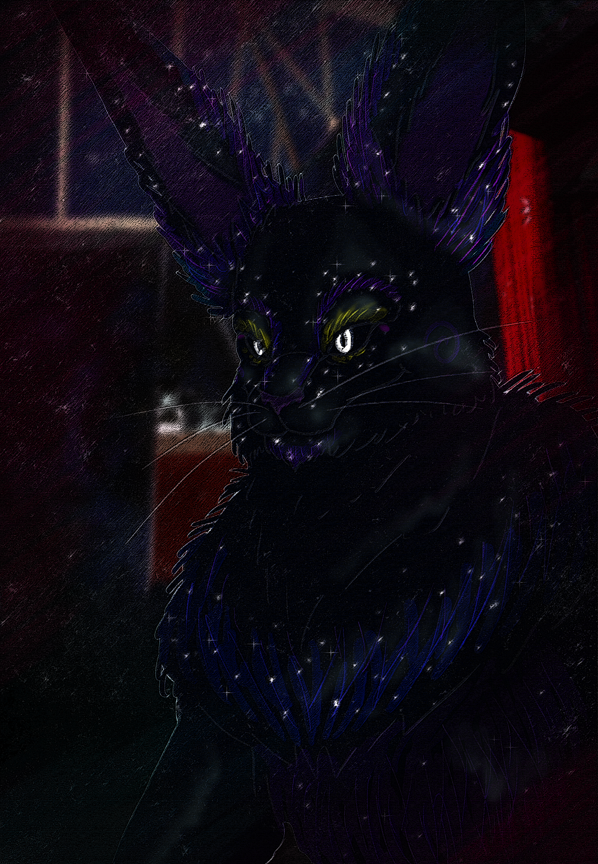 Майкл Радоу. Иллюстрация к книге "Тайна маски". Маскот Теневой кролик на сцене. Развлекательный центр "Теневой кролик".