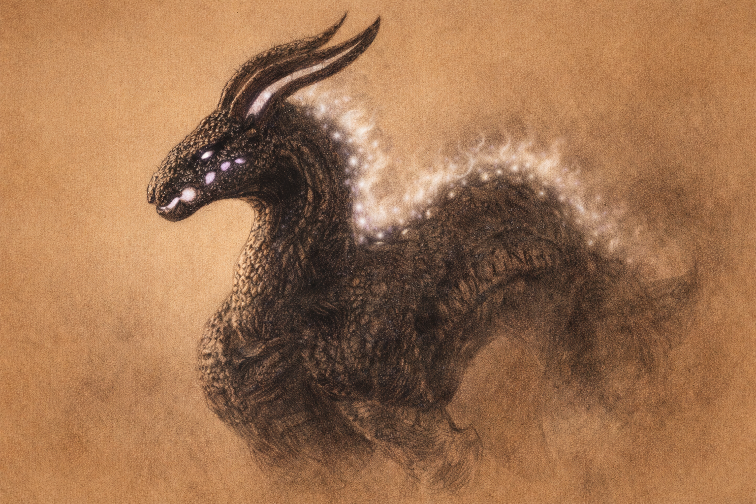 Клыки тьмы. Спейс. Полуночный Спейс. Реалистичный полуночный. Рисунок карандашом. Дракон